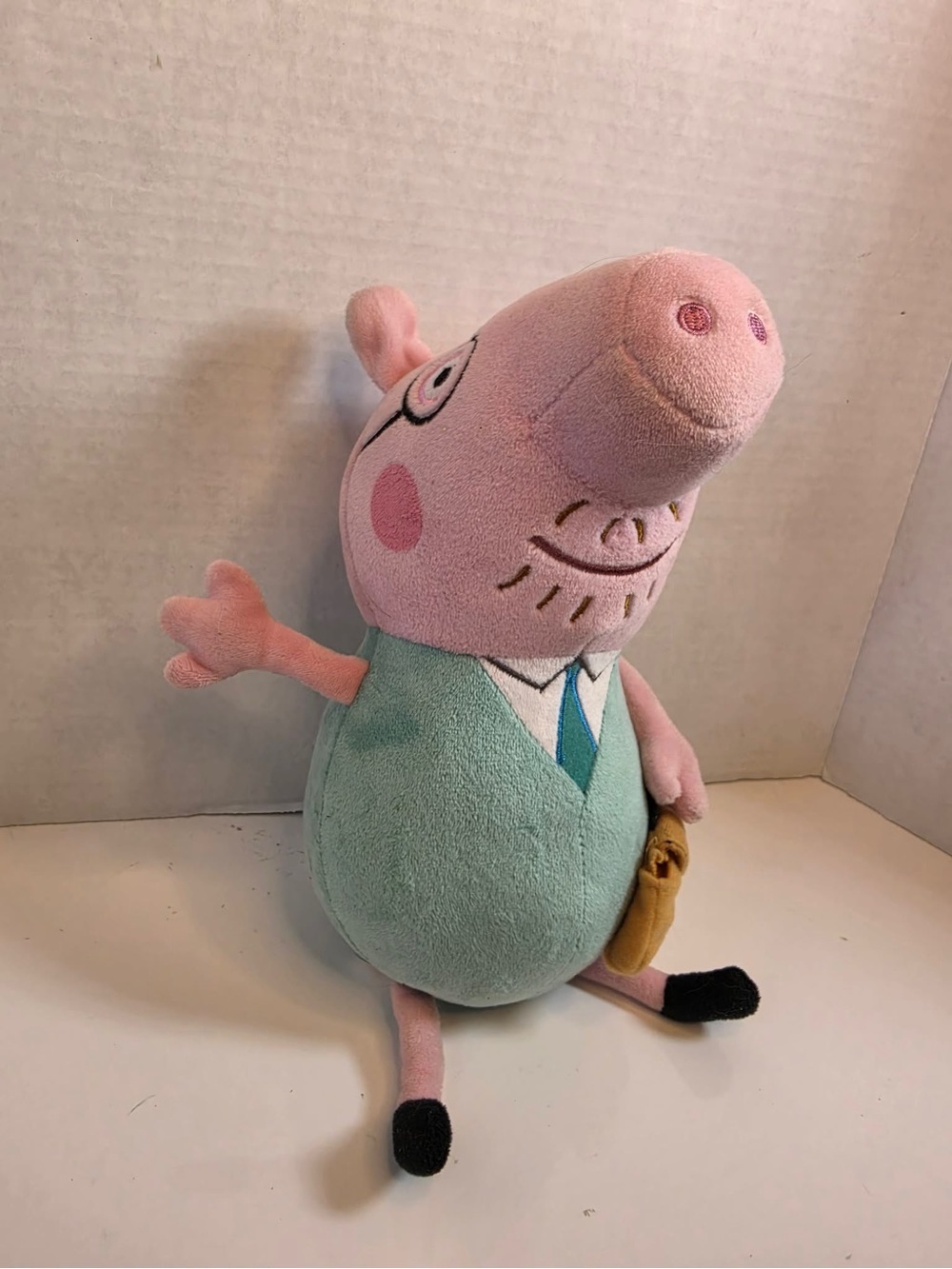 Ty Daddy Pig Plush 11" – Peppa Pig Stuffed Animal, Soft Toy, Kids Gift